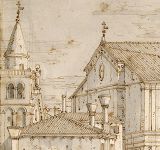 Canaletto: Architectural Capriccio - Pen and brown ink, with gray wash, over graphite and traces of black chalk (1700/1768) - The Morgan Library & Museum