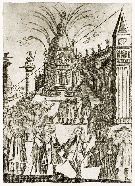 Anonymous artist: "The very noble celebrations held in Venice on the Fat Thursday day" etching - Museo Correr, Venezia