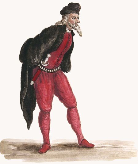Giovanni Grevembroch: Pantalone - pen, ink & watercolor (18th century)