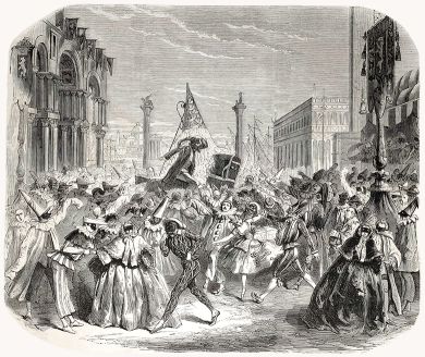 Janet Lange: 'The Carnival of Venice' published on 'L'Illustration Journal Universel' - Paris 1857