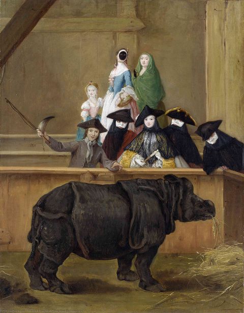 Painting by Pietro Longhi: "Il Rinoceronte" - (1751)