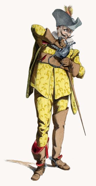 Color illustration by Maurice Sand - Captain Spezzaferro - 1668